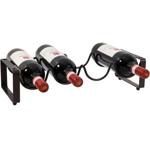 YCOCO Copper 1 Tier Countertop Wine Rack, Holds 4 Bottles